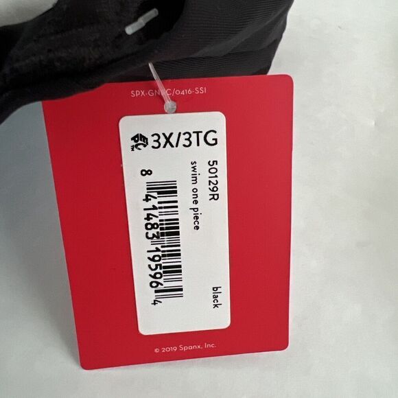 SPANX Womens Sz 3X Classic V-Neckline One Piece Swimsuit Black Slimming - Picture 5 of 16